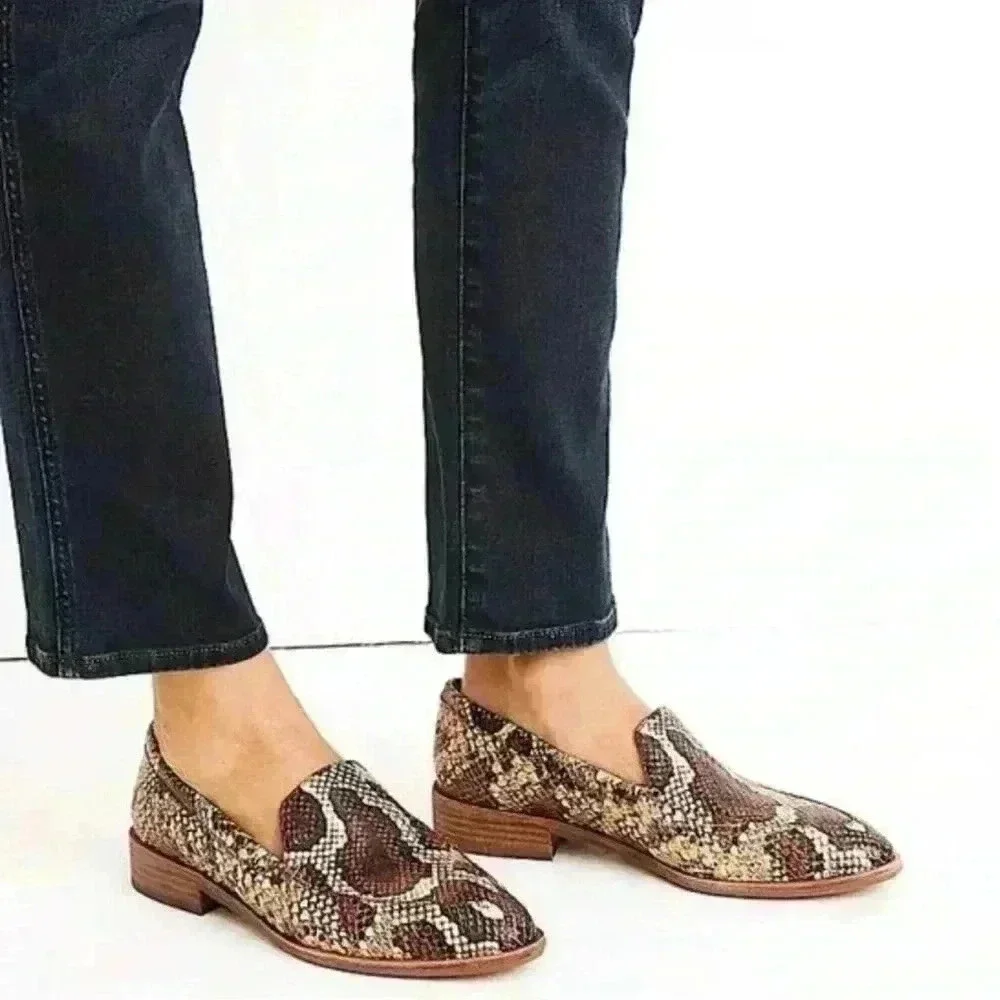 Madewell Frances Snakeskin Loafers Leather Shoes 6.5